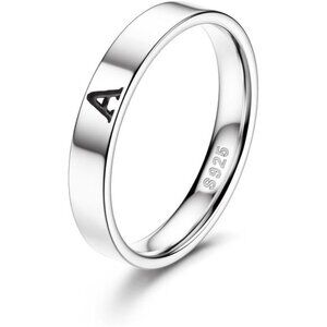 925 Sterling Silver Initial A Rings for Women Non Tarnish Dainty Trendy